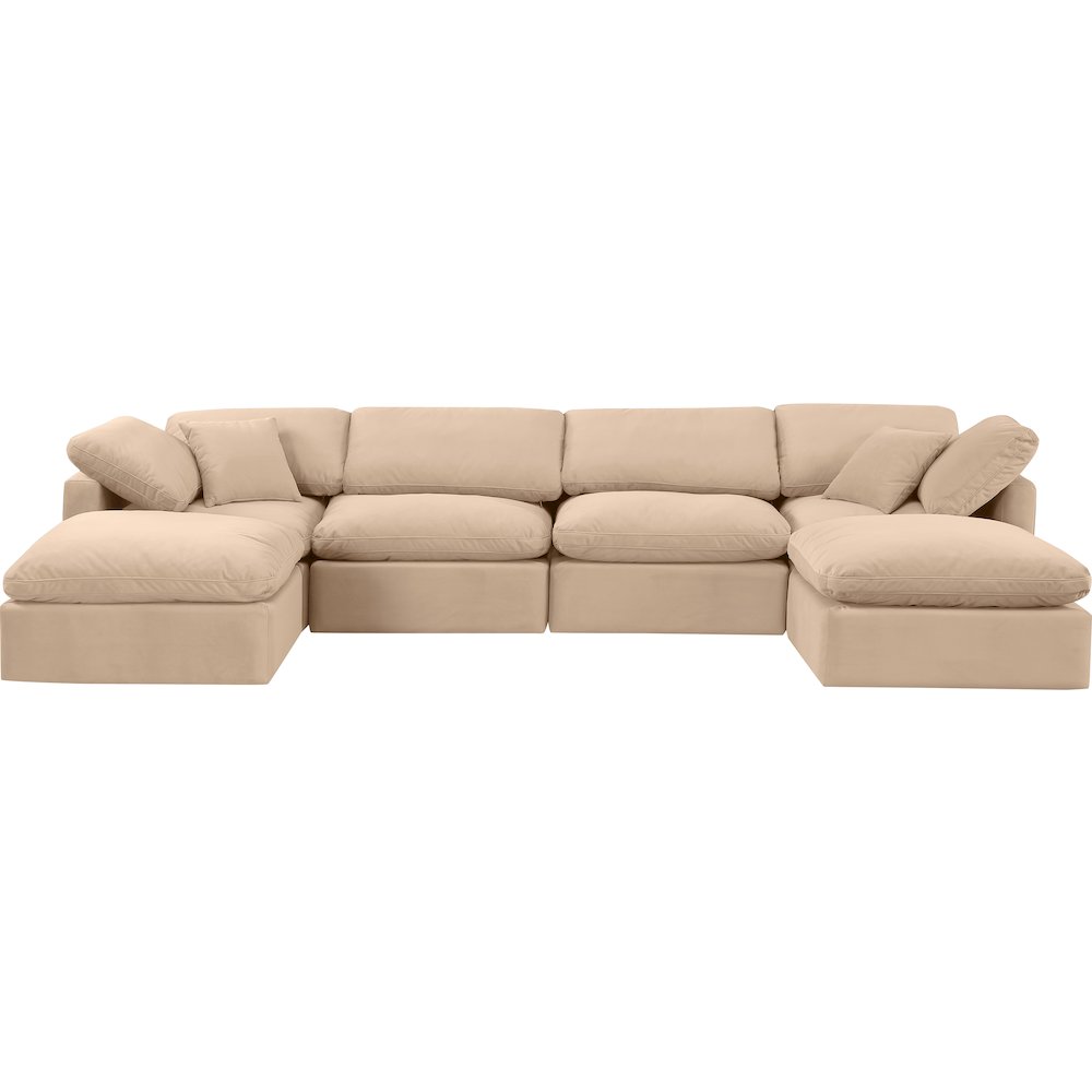Indulge Beige Velvet Modular Sectional