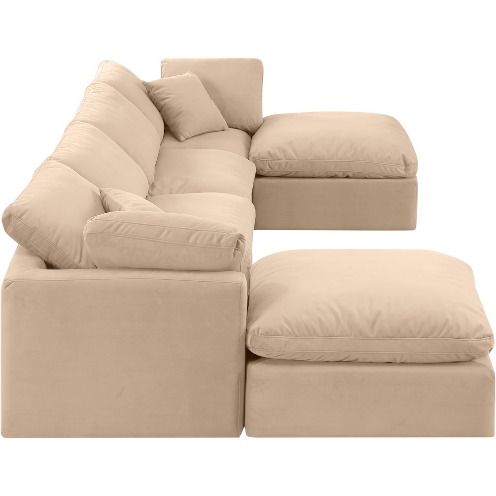 Indulge Beige Velvet Modular Sectional