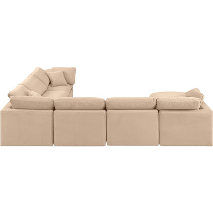Indulge Beige Velvet Modular Sectional