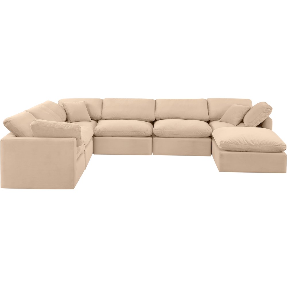Indulge Beige Velvet Modular Sectional