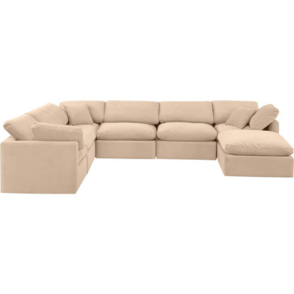 Indulge Beige Velvet Modular Sectional