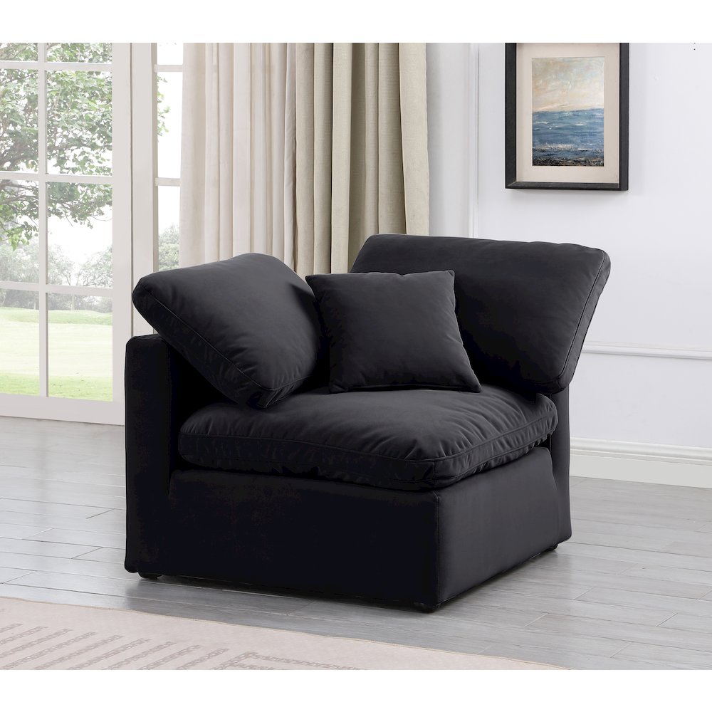 Indulge Black Velvet Corner Chair