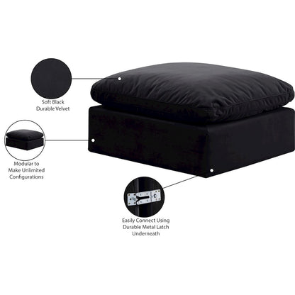 Indulge Black Velvet Ottoman