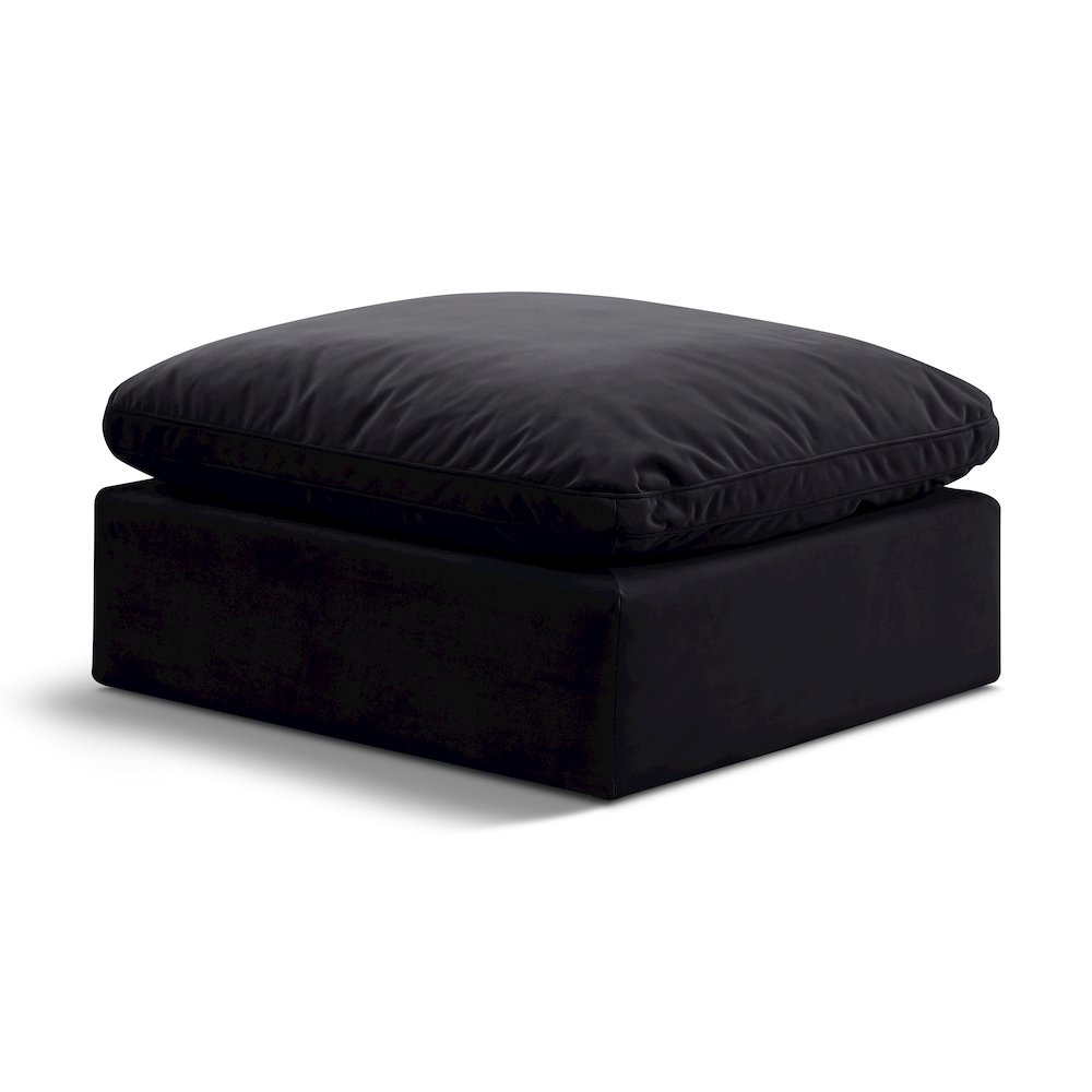 Indulge Black Velvet Ottoman
