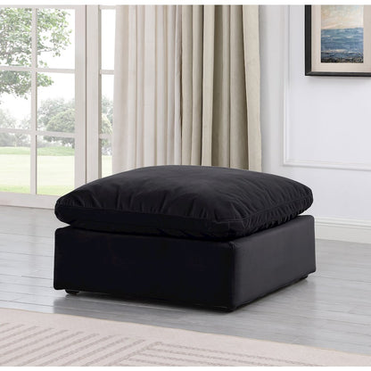 Indulge Black Velvet Ottoman