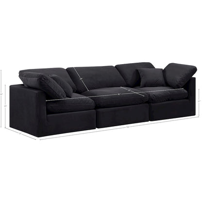 Indulge Black Velvet Modular Sofa