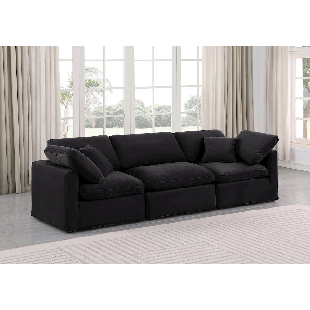 Indulge Black Velvet Modular Sofa