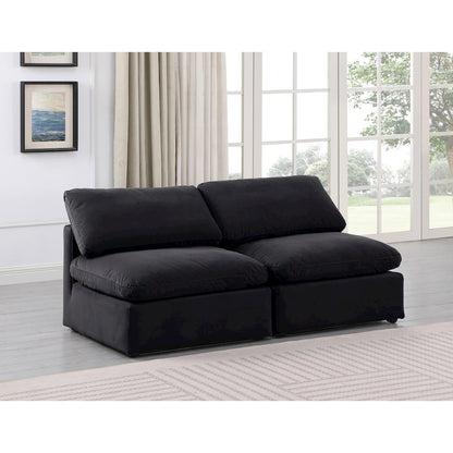 Indulge Black Velvet Modular Sofa
