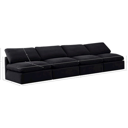 Indulge Black Velvet Modular Sofa