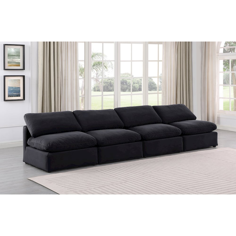 Indulge Black Velvet Modular Sofa