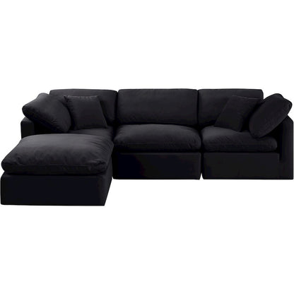Indulge Black Velvet Modular Sectional