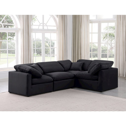 Indulge Black Velvet Modular Sectional