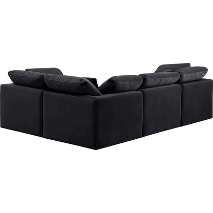 Indulge Black Velvet Modular Sectional