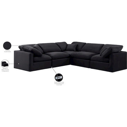 Indulge Black Velvet Modular Sectional
