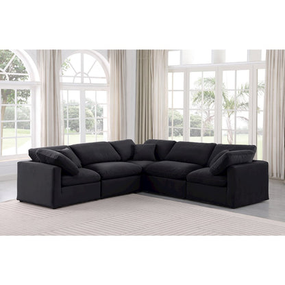 Indulge Black Velvet Modular Sectional