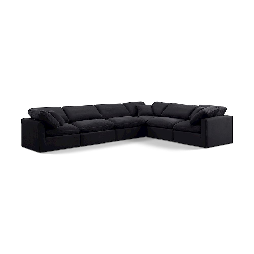 Indulge Black Velvet Modular Sectional