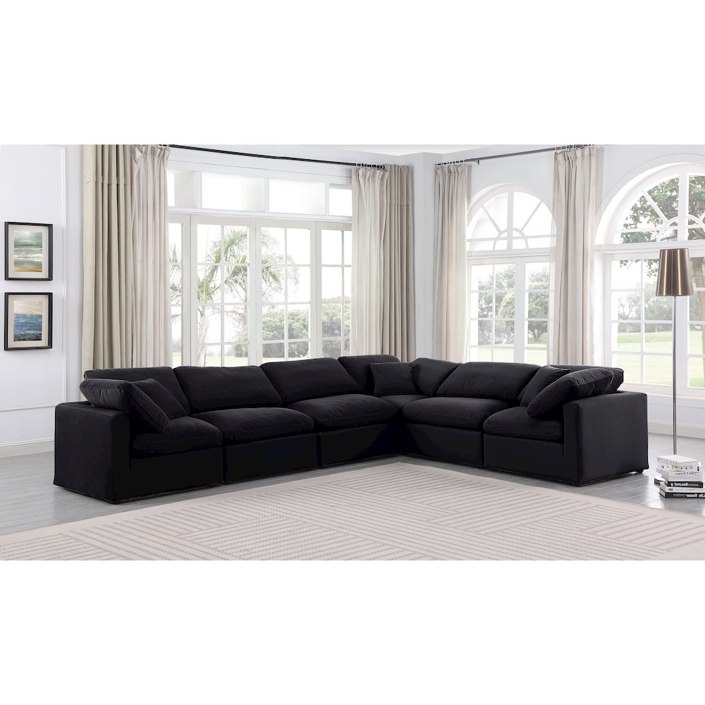 Indulge Black Velvet Modular Sectional