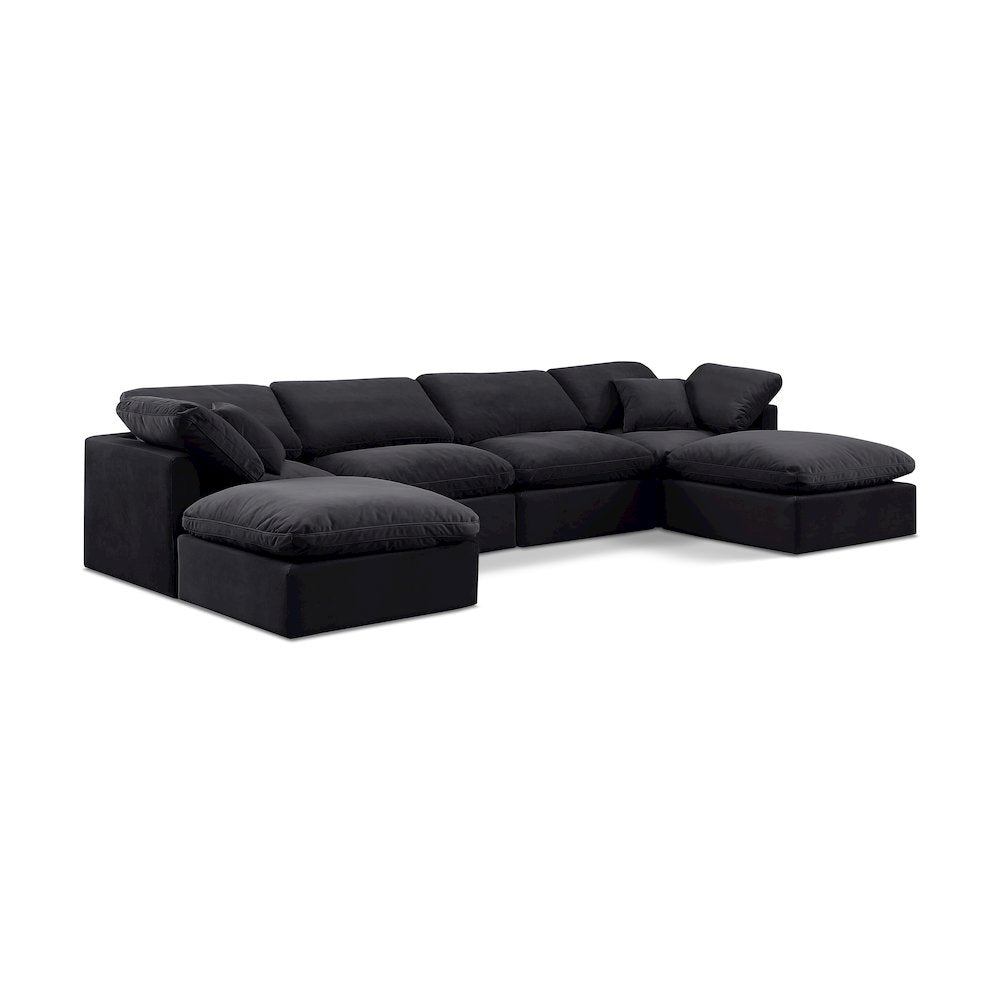Indulge Black Velvet Modular Sectional