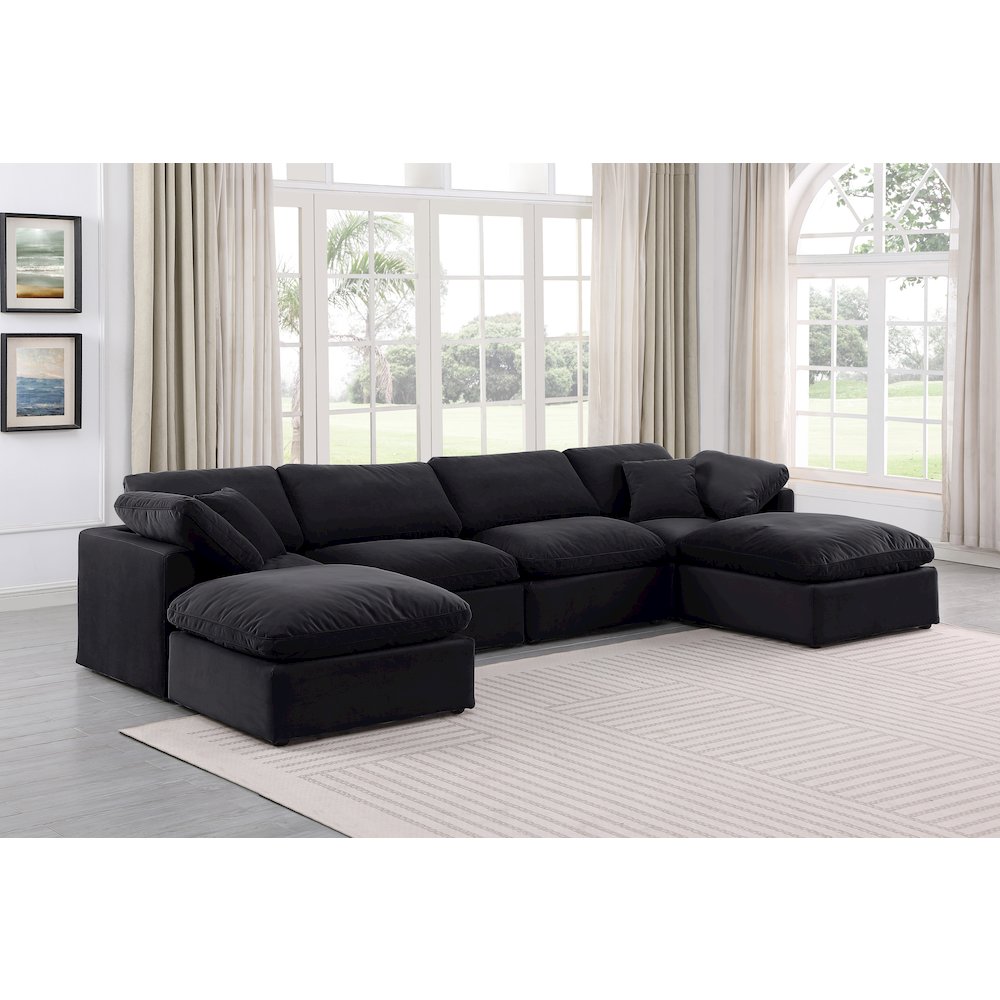 Indulge Black Velvet Modular Sectional