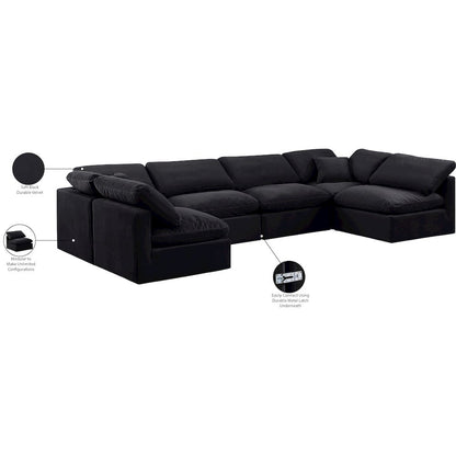 Indulge Black Velvet Modular Sectional