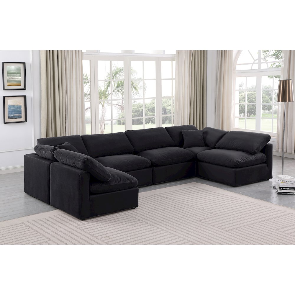 Indulge Black Velvet Modular Sectional