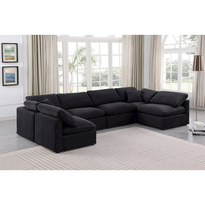 Indulge Black Velvet Modular Sectional