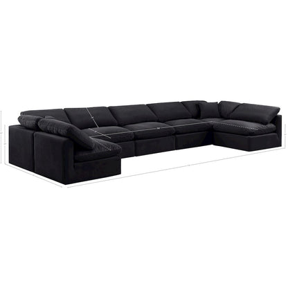 Indulge Black Velvet Modular Sectional