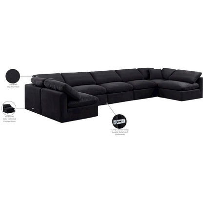 Indulge Black Velvet Modular Sectional