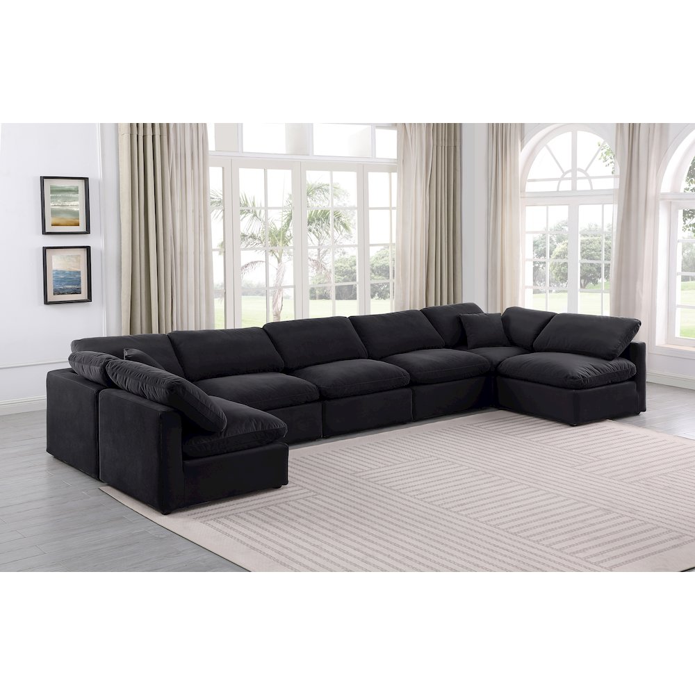 Indulge Black Velvet Modular Sectional