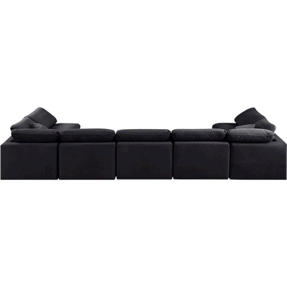 Indulge Black Velvet Modular Sectional