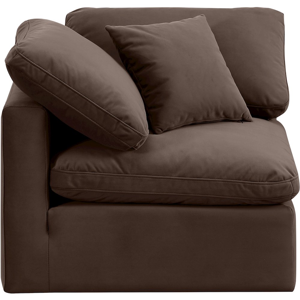 Indulge Brown Velvet Corner Chair