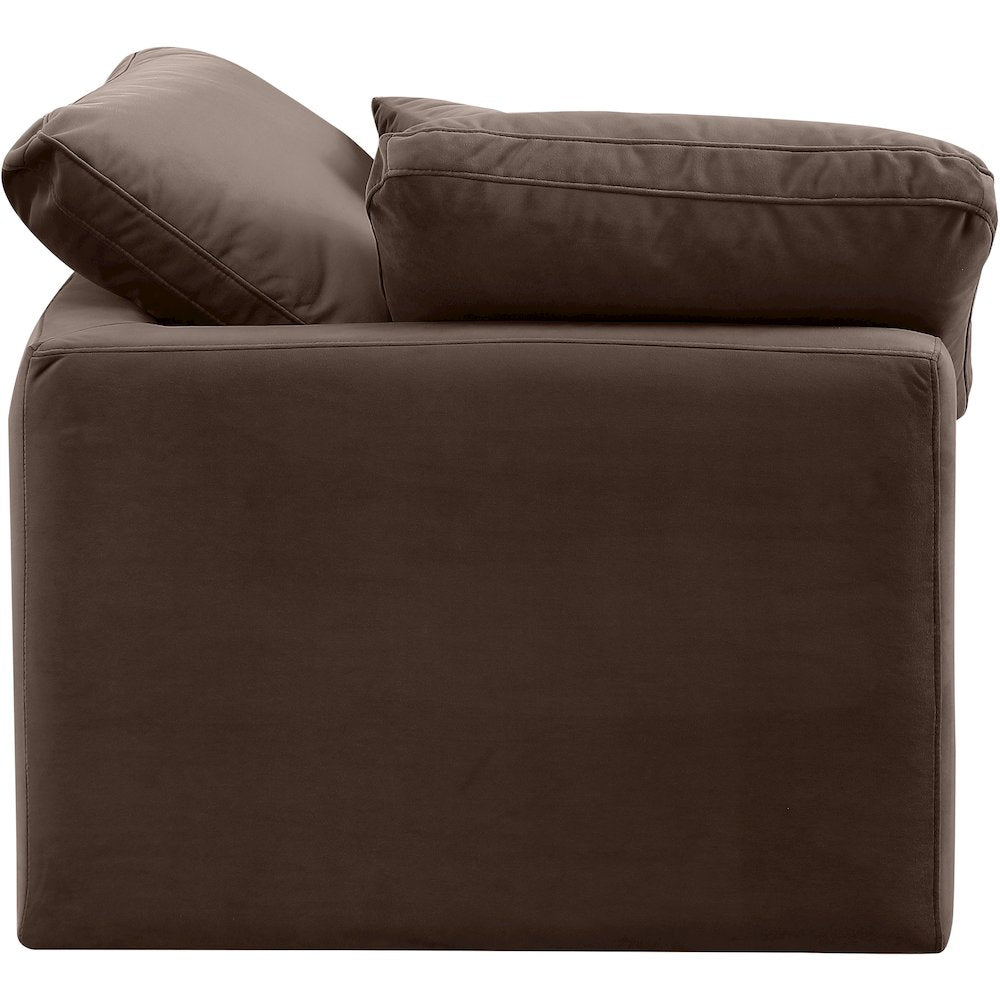 Indulge Brown Velvet Corner Chair