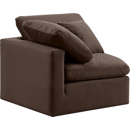 Indulge Brown Velvet Corner Chair