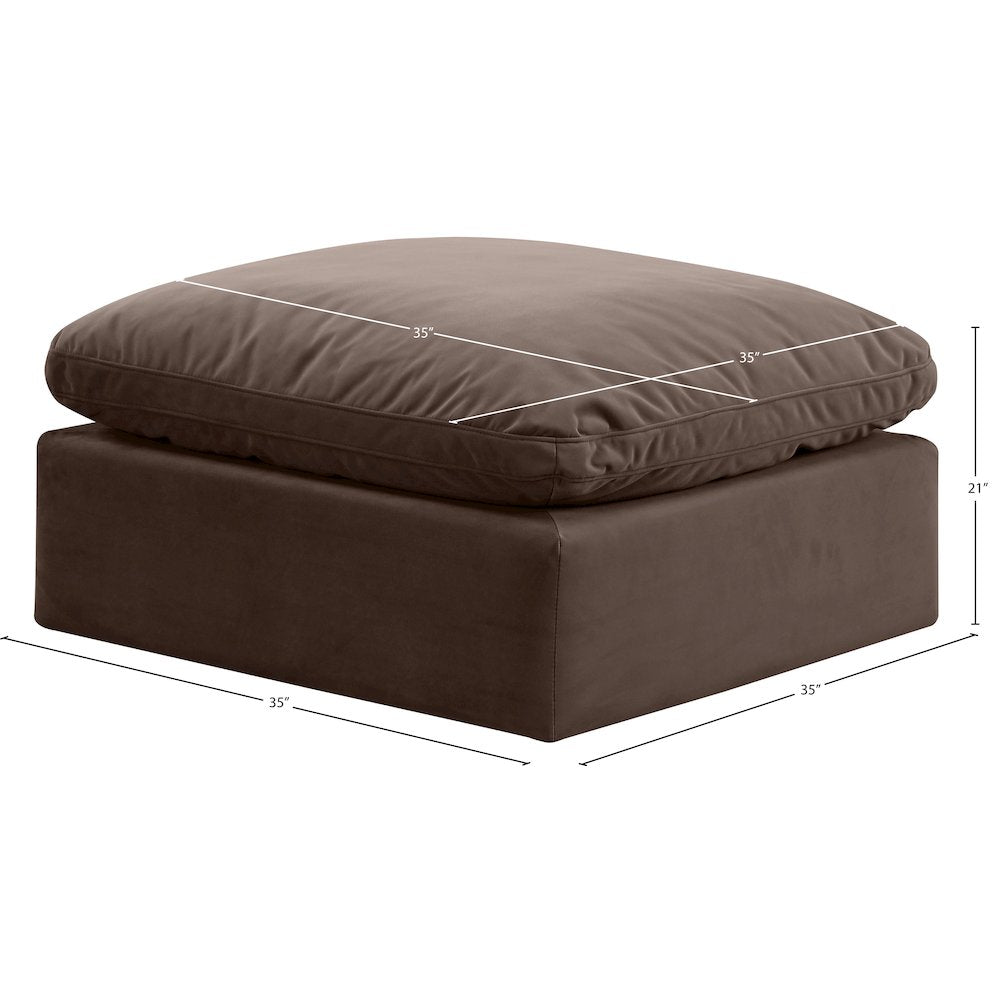 Indulge Brown Velvet Ottoman
