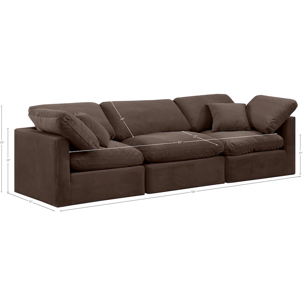 Indulge Brown Velvet Modular Sofa