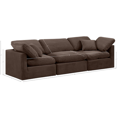 Indulge Brown Velvet Modular Sofa
