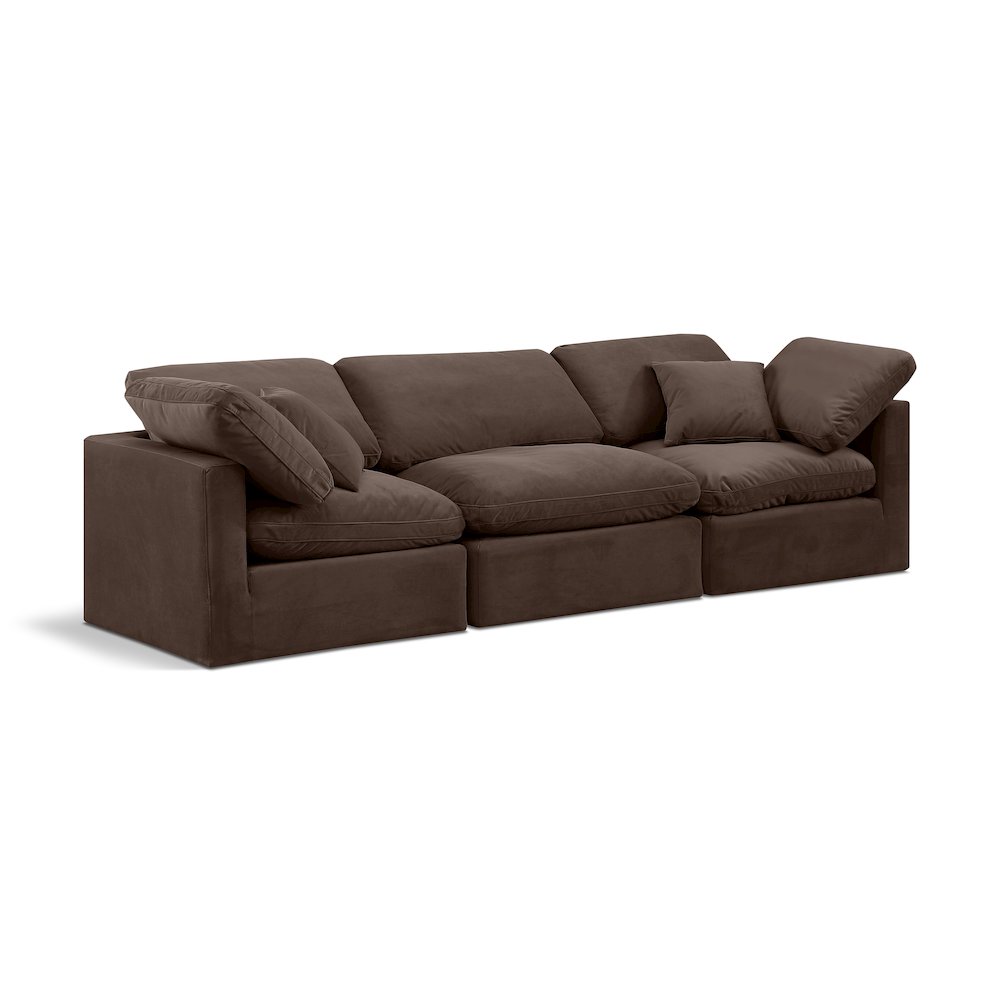 Indulge Brown Velvet Modular Sofa