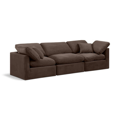 Indulge Brown Velvet Modular Sofa