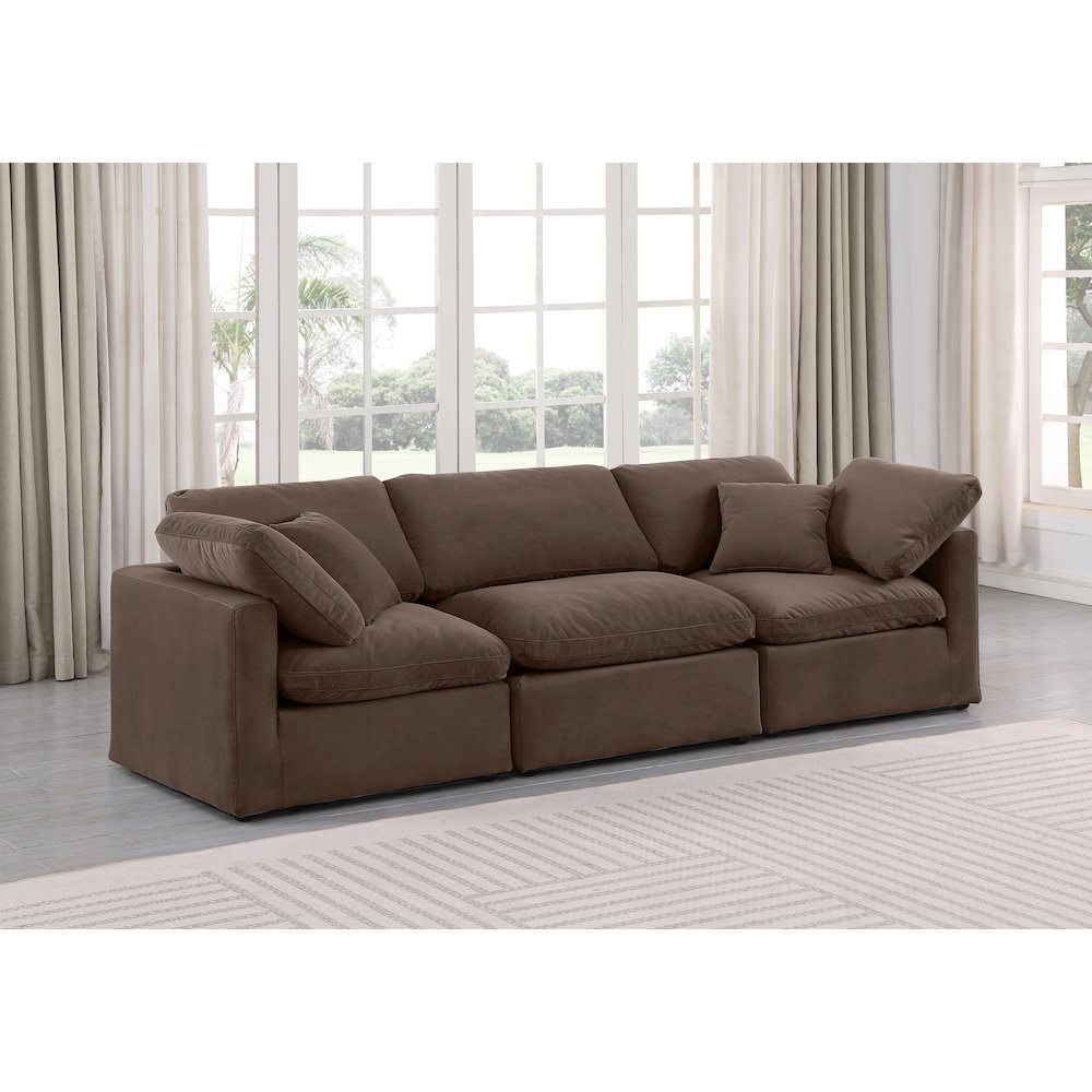 Indulge Brown Velvet Modular Sofa
