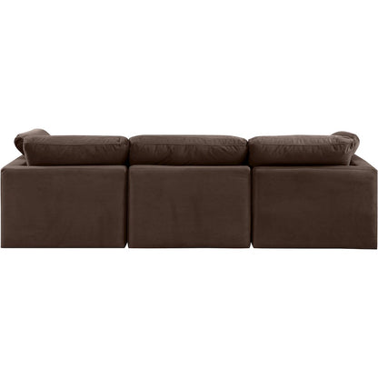 Indulge Brown Velvet Modular Sofa