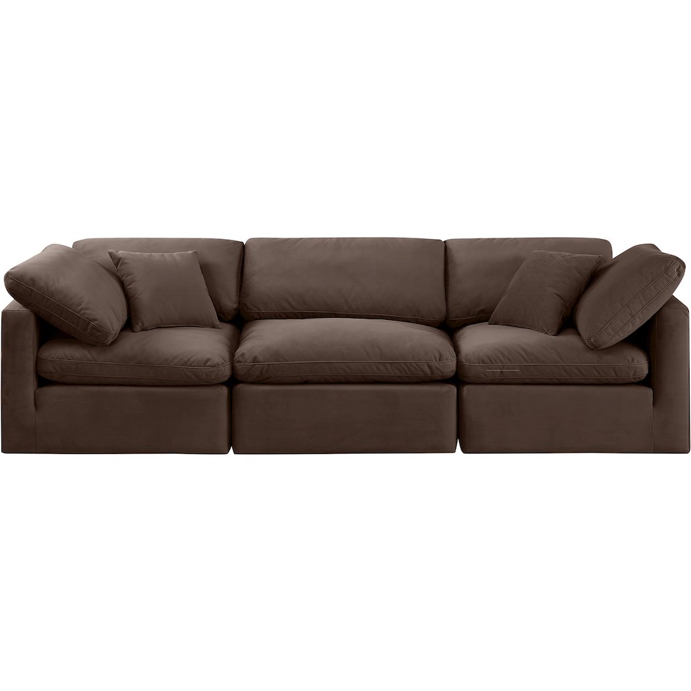 Indulge Brown Velvet Modular Sofa