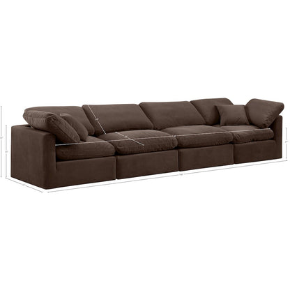 Indulge Brown Velvet Modular Sofa