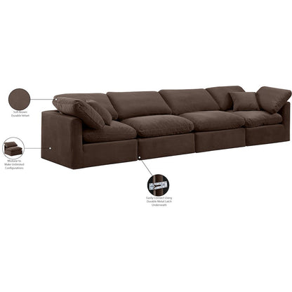 Indulge Brown Velvet Modular Sofa