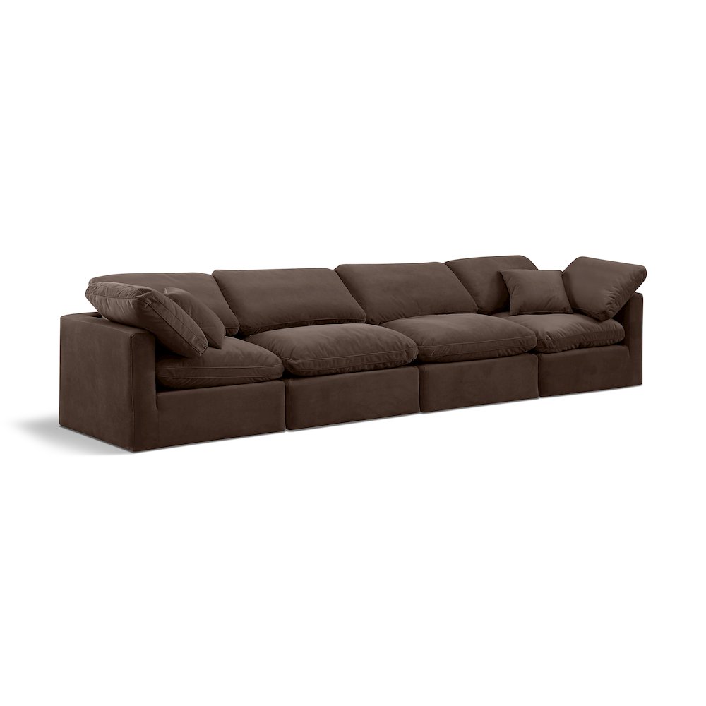 Indulge Brown Velvet Modular Sofa