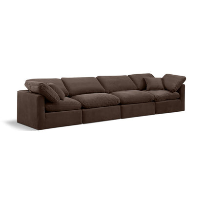 Indulge Brown Velvet Modular Sofa