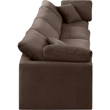 Indulge Brown Velvet Modular Sofa