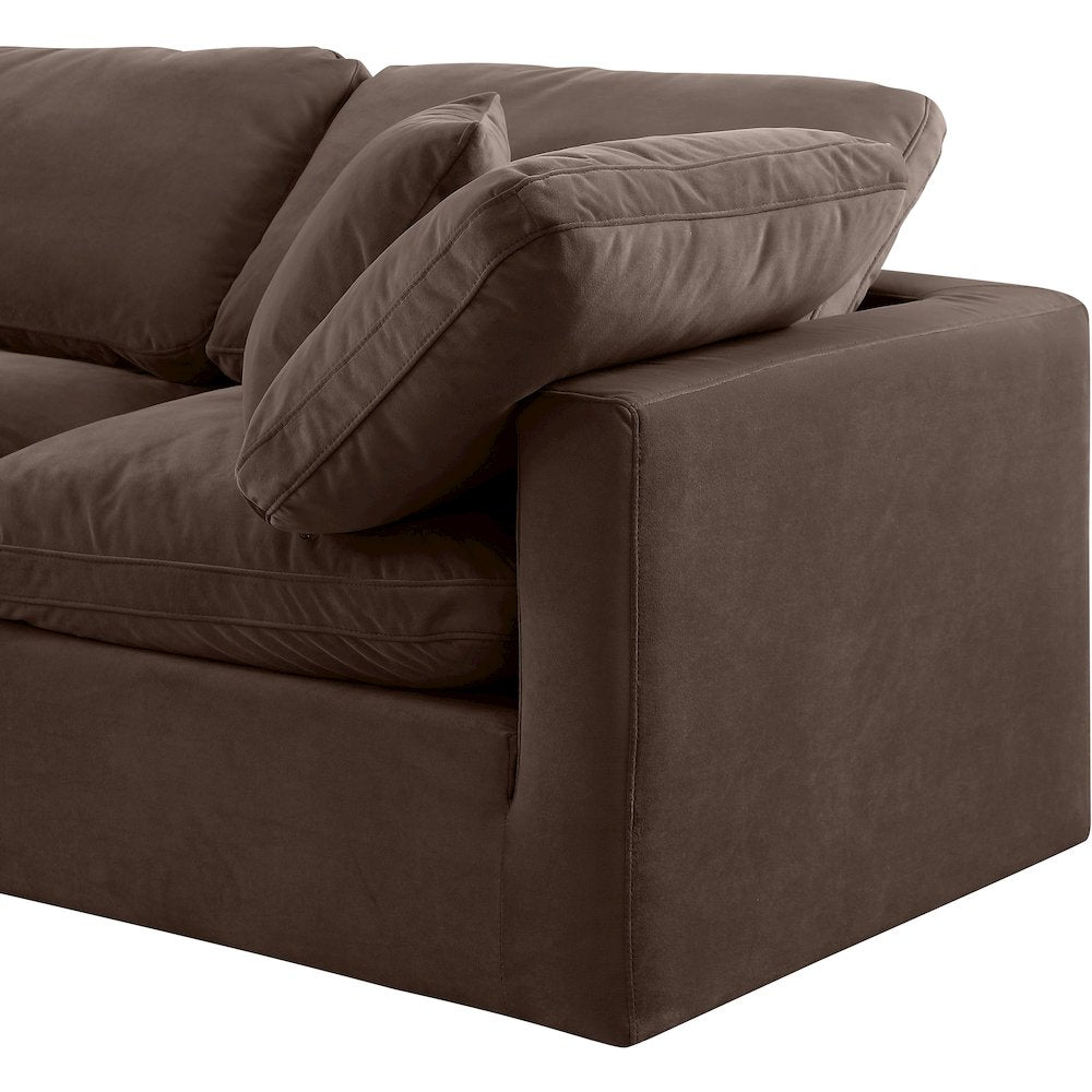 Indulge Brown Velvet Modular Sofa