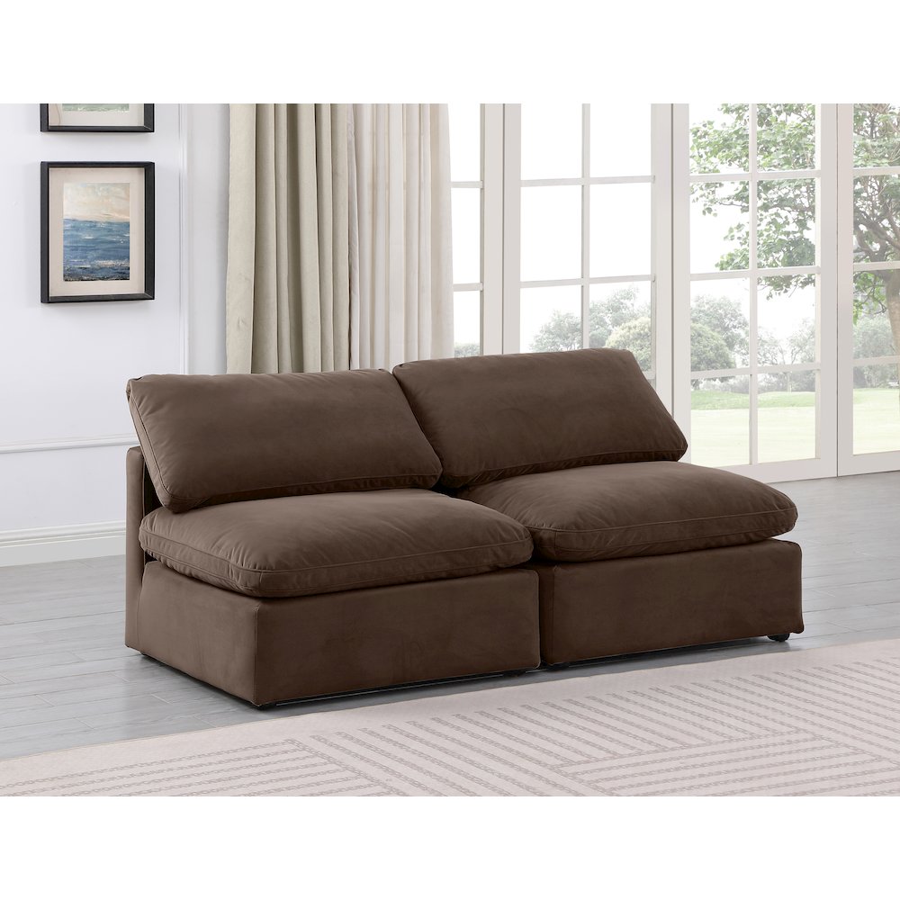Indulge Brown Velvet Modular Sofa