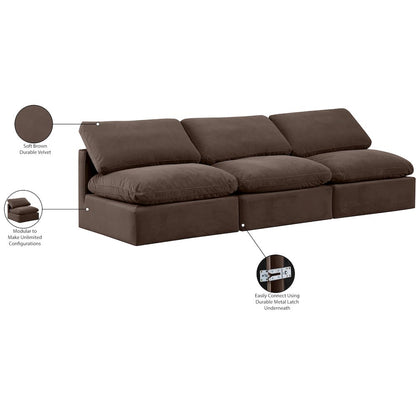 Indulge Brown Velvet Modular Sofa