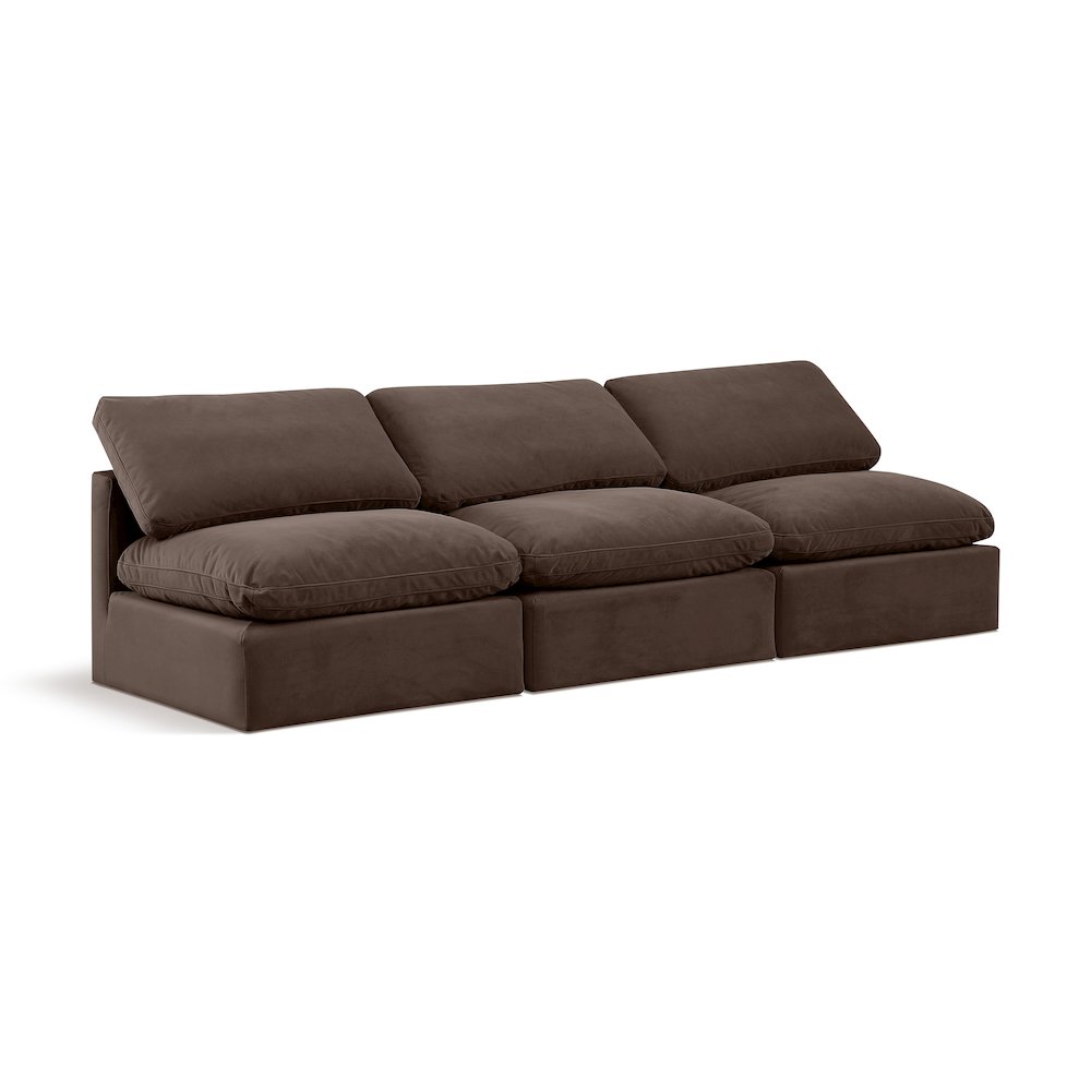 Indulge Brown Velvet Modular Sofa
